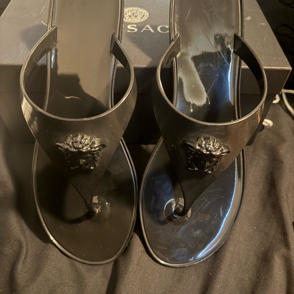 Versace Black Women's Sandals with Medusa Emblem